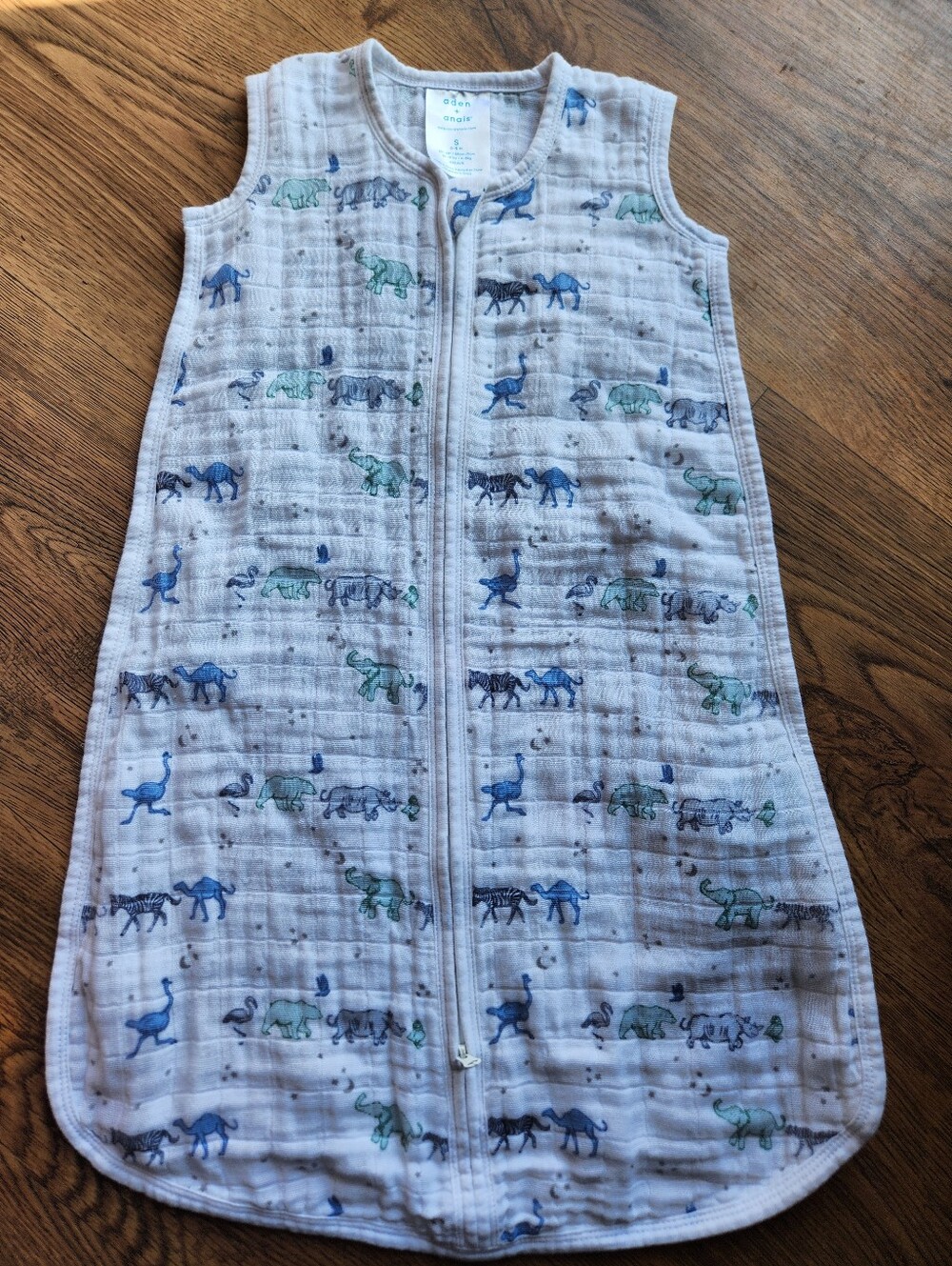 Aden Anais Sleep Sack Muslin Cotton Animals Small 0-6 Months